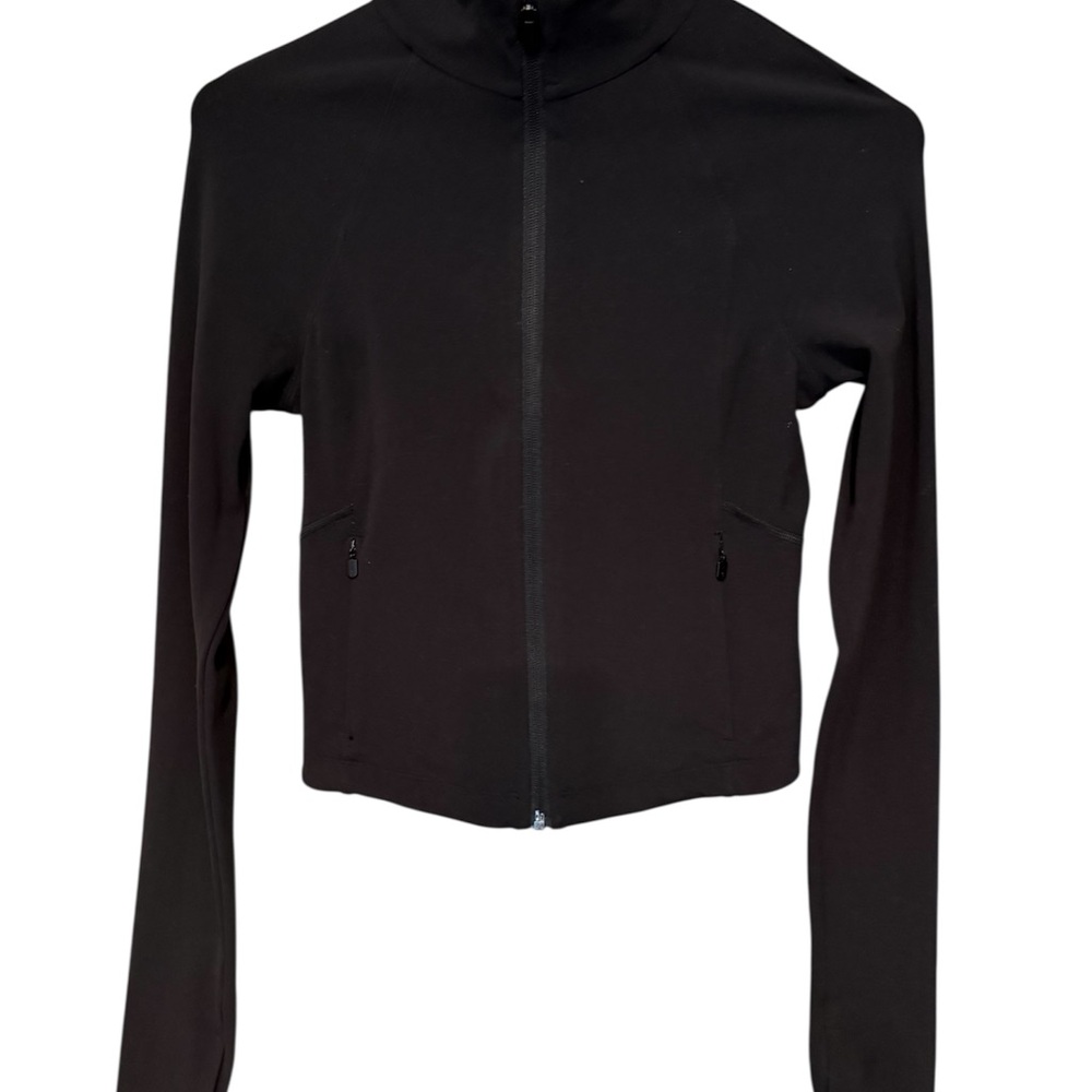 Athleta Black Long Sleeve Crop Top